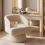 DobleePy Velvet Swivel Accent Chair with Open Back & Tapered Base, 360 Rotating Upholstered Armchair for Living Room, Lounge Chair
