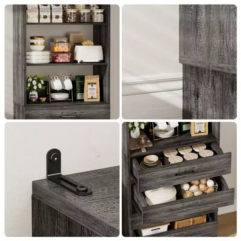 Besiost 80H Pantry Cabinet with Drawers
