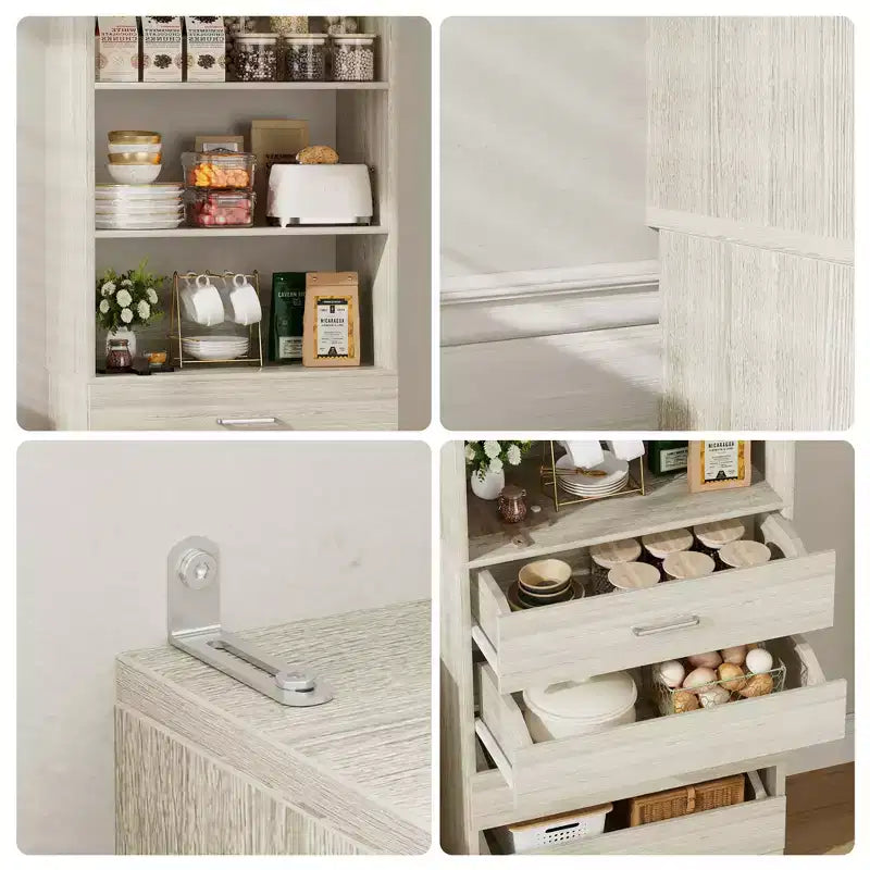 Besiost 80H Pantry Cabinet with Drawers