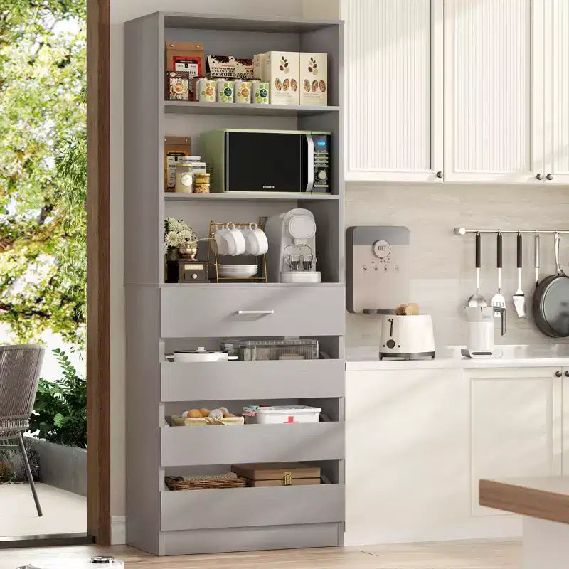 Besiost 80H Pantry Cabinet with Drawers