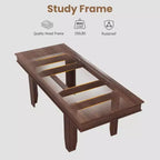 63 in-86.6 in Sturdy Wooden Frame Extendable Dining Table for 6-10 People - Easy Assembly for Kitchen & Dining Room, Chairs Not Included