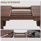 63 in-86.6 in Sturdy Wooden Frame Extendable Dining Table for 6-10 People - Easy Assembly for Kitchen & Dining Room, Chairs Not Included