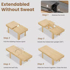 63 in-86.6 in Sturdy Wooden Frame Extendable Dining Table for 6-10 People - Easy Assembly for Kitchen & Dining Room, Chairs Not Included
