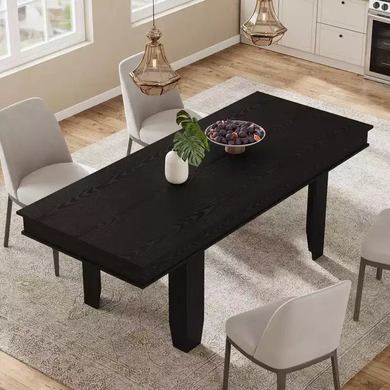 63 in-86.6 in Sturdy Wooden Frame Extendable Dining Table for 6-10 People - Easy Assembly for Kitchen & Dining Room, Chairs Not Included