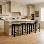 24 Bar Stools with 2in Thick PU Leather Upholstered for Kitchen Island, Bar Counter
