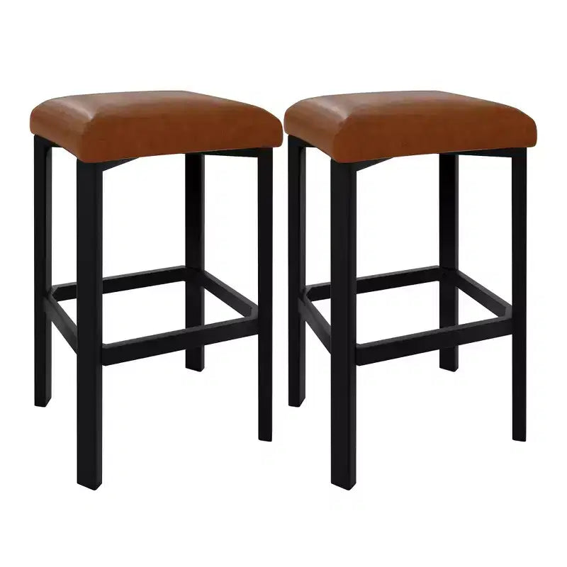 24 Bar Stools with 2in Thick PU Leather Upholstered for Kitchen Island, Bar Counter