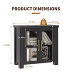COZONY Buffet Cabinet with Tempered Glass Doors, Wood Sideboard Storage Cabinet for Dining Room Living Room Kitchen