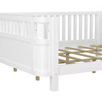 Whisen Queen Size Wood Platform Bed Frame, Wood Low Profile Queen Bed with Rails and Fence Guardrails for Girls and Boys