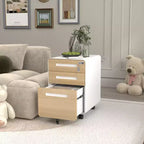 3 Drawer Metal File Cabinet with Lock, Under Desk Storage Organizer, Mobile Under Desk Storage on 5 Wheels, for Home, Office