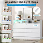 Modern 6 Drawer Dresser, Accent Chests of Drawers, for Bedroom, Living Room, Entryway