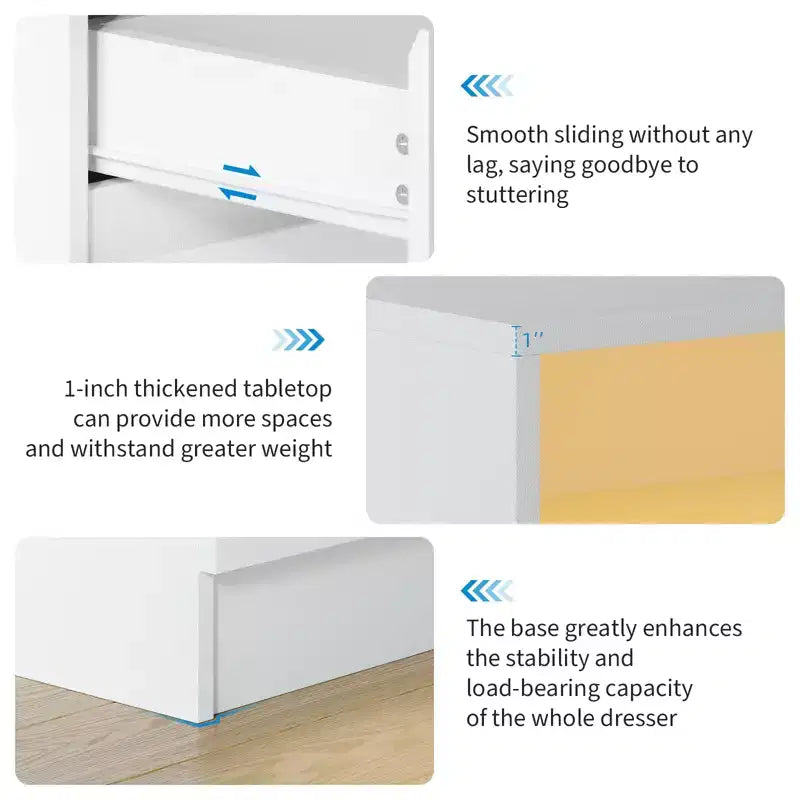 Modern 6 Drawer Dresser, Accent Chests of Drawers, for Bedroom, Living Room, Entryway