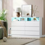 Modern 6 Drawer Dresser, Accent Chests of Drawers, for Bedroom, Living Room, Entryway