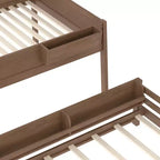 Bellemave Queen Over Queen Bunk Bed with Bookshelf Storage, Detachable Bunk Bed with Ladder and Guardrails, No Box Spring Needed