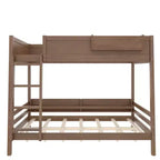 Bellemave Queen Over Queen Bunk Bed with Bookshelf Storage, Detachable Bunk Bed with Ladder and Guardrails, No Box Spring Needed