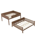 Bellemave Queen Over Queen Bunk Bed with Bookshelf Storage, Detachable Bunk Bed with Ladder and Guardrails, No Box Spring Needed