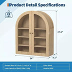 Modern Arched Wall Mounted Medicine Cabinet, Adjustable Shelves, Modern Wood Storage, for Kitchen, Living Room