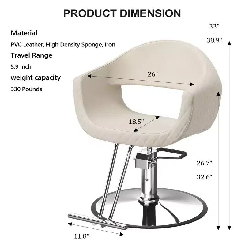 Karl Home Eye-catching Rhombus Stitch Pattern Extra Wide Seat Hair Stylist Salon Chair