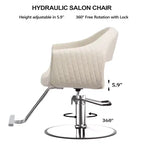 Karl Home Eye-catching Rhombus Stitch Pattern Extra Wide Seat Hair Stylist Salon Chair