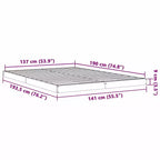vidaXL Floor Bed Frame Natural 213.5 x 104 x 9 cm Solid Pine Wood