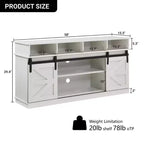 FurnitureR 58 Farmhouse TV Stand for TVs up to 65, Sliding Barn Doors, Storage Cabinet with Shelves, Modern Entertainment Center