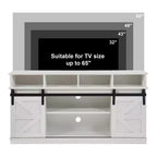 FurnitureR 58 Farmhouse TV Stand for TVs up to 65, Sliding Barn Doors, Storage Cabinet with Shelves, Modern Entertainment Center