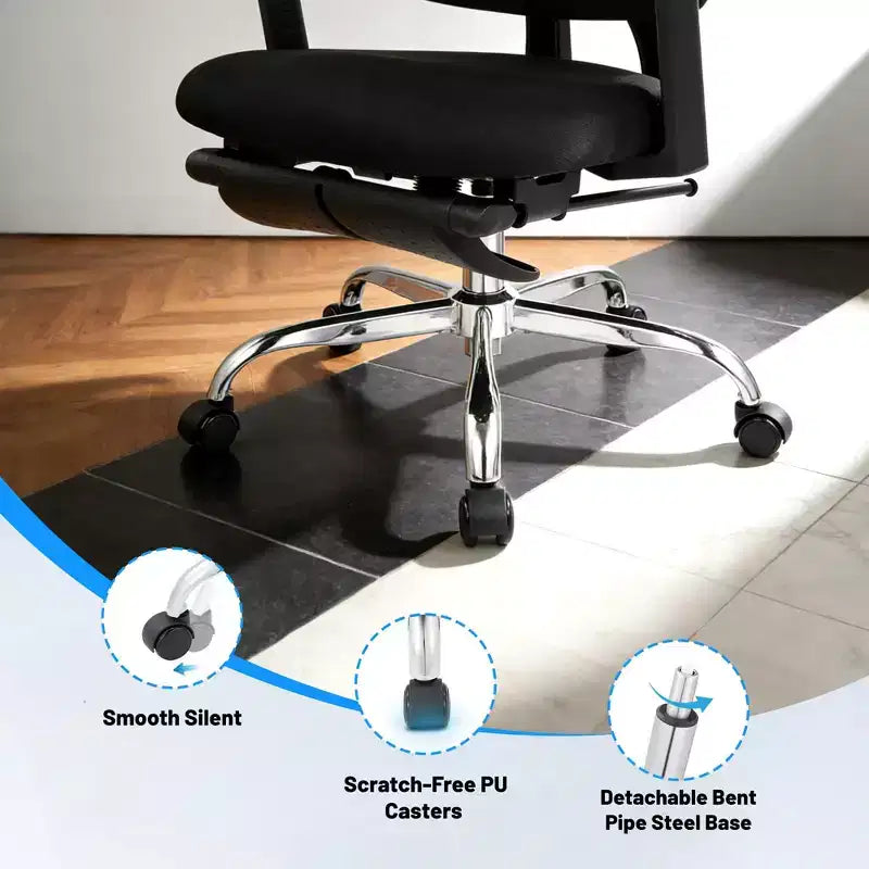 Ergonomic Mesh Office Chair, Adjustable Lumbar High Back Desk Chair 300lbs, 4D Flip-Up Arms, 3-Level Tilt Backrest, 3D Headrest, PU Wheels
