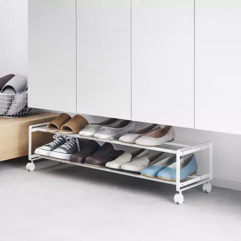 Yamazaki Home Two-Tier Rolling Shoe Rack (8 H) - Steel