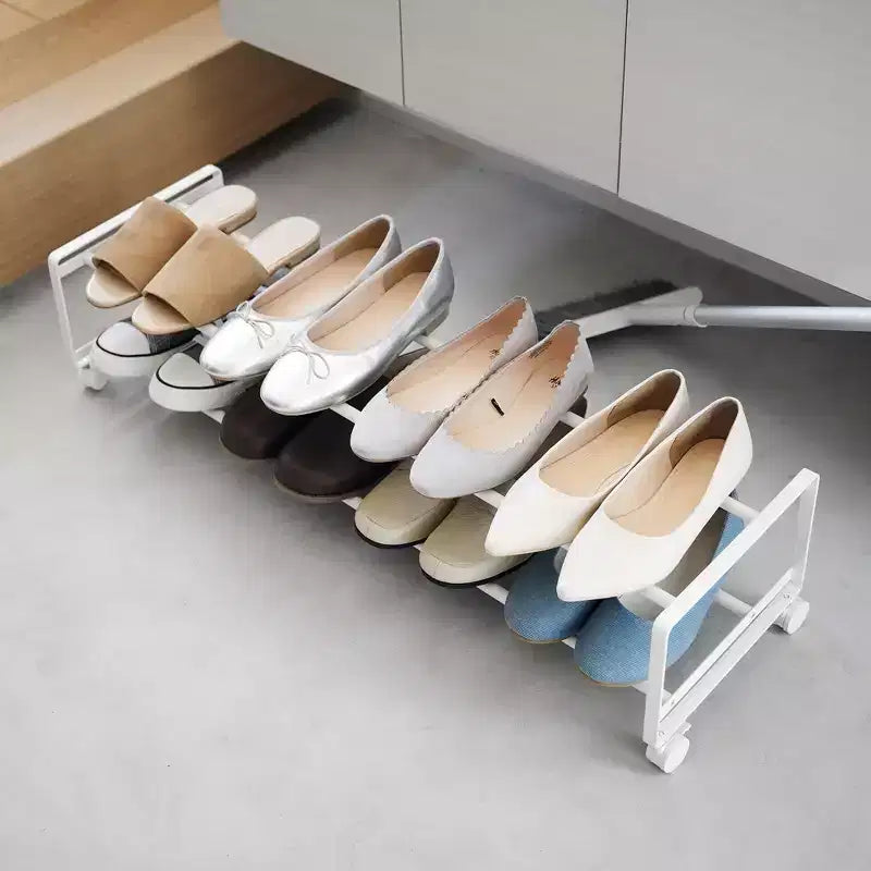 Yamazaki Home Two-Tier Rolling Shoe Rack (8 H) - Steel