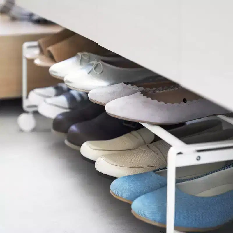 Yamazaki Home Two-Tier Rolling Shoe Rack (8 H) - Steel
