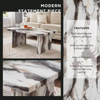 Roundhill Furniture Cavira Modern Faux Marble Living Room Coffee Table