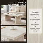 Roundhill Furniture Cavira Modern Faux Marble Living Room Coffee Table
