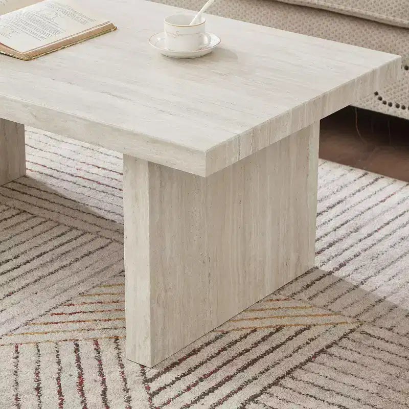 Roundhill Furniture Cavira Modern Faux Marble Living Room Coffee Table