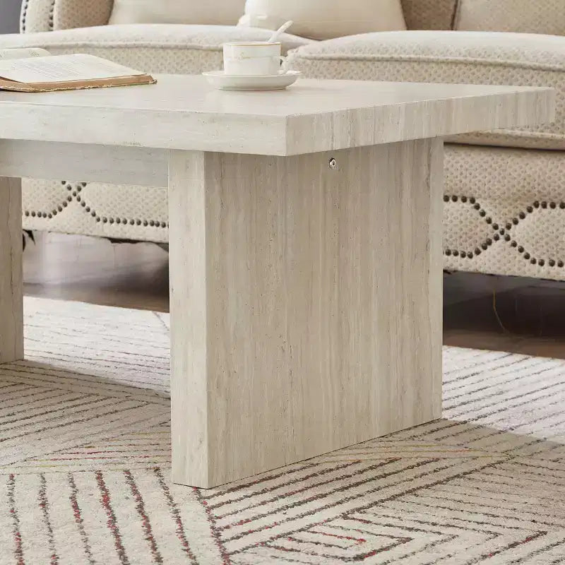 Roundhill Furniture Cavira Modern Faux Marble Living Room Coffee Table
