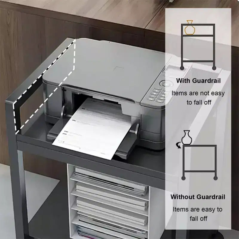 Computer Tower Stand, Adjustable PC Tower Stand CPU Holder Cart With Locking Caster Wheels, Metal Computer Cart