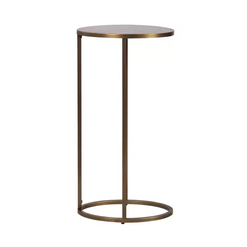 Kate and Laurel Natalli Metal Oval C-Table, Gold, 14x9x28