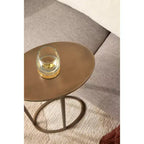 Kate and Laurel Natalli Metal Oval C-Table, Gold, 14x9x28