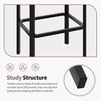 24 Inch Bar Stools Set of 2, PU Leather Seats with Thick Padding & Footrest, Modern Metal Frame with Adjustable Feet for Kitchen Island, Bar Counter