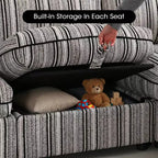 GDFStudio Jeju Modular 6 Piece Upholstered Storage 125'' U Sectional Sofa