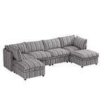 GDFStudio Jeju Modular 6 Piece Upholstered Storage 125'' U Sectional Sofa