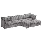 GDFStudio Jeju Modular 6 Piece Upholstered Storage 125'' U Sectional Sofa