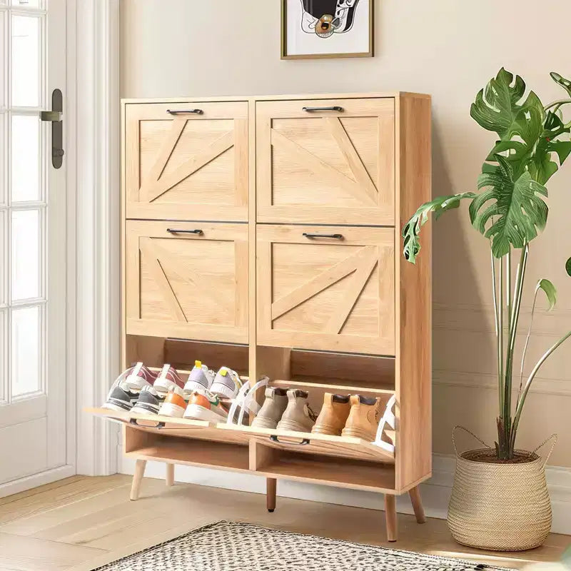 Karl Home Wooden 6 Flip Drawers Shoe Cabinet