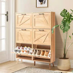 Karl Home Wooden 6 Flip Drawers Shoe Cabinet
