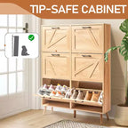 Karl Home Wooden 6 Flip Drawers Shoe Cabinet
