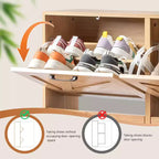 Karl Home Wooden 6 Flip Drawers Shoe Cabinet
