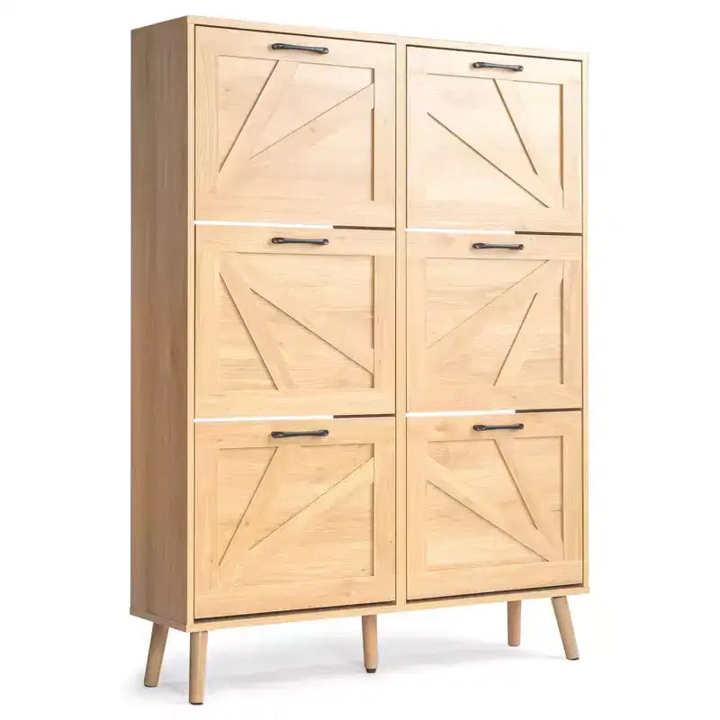 Karl Home Wooden 6 Flip Drawers Shoe Cabinet