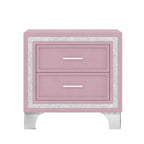 Mid Century Vintage Rustic Farmhouse 2 Drawer Nightstand for Bedroom Living Room