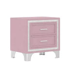 Mid Century Vintage Rustic Farmhouse 2 Drawer Nightstand for Bedroom Living Room