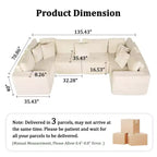 GDFStudio Arly Modern 6-Seater Corduroy U-Shaped Boneless Sectional Sofa