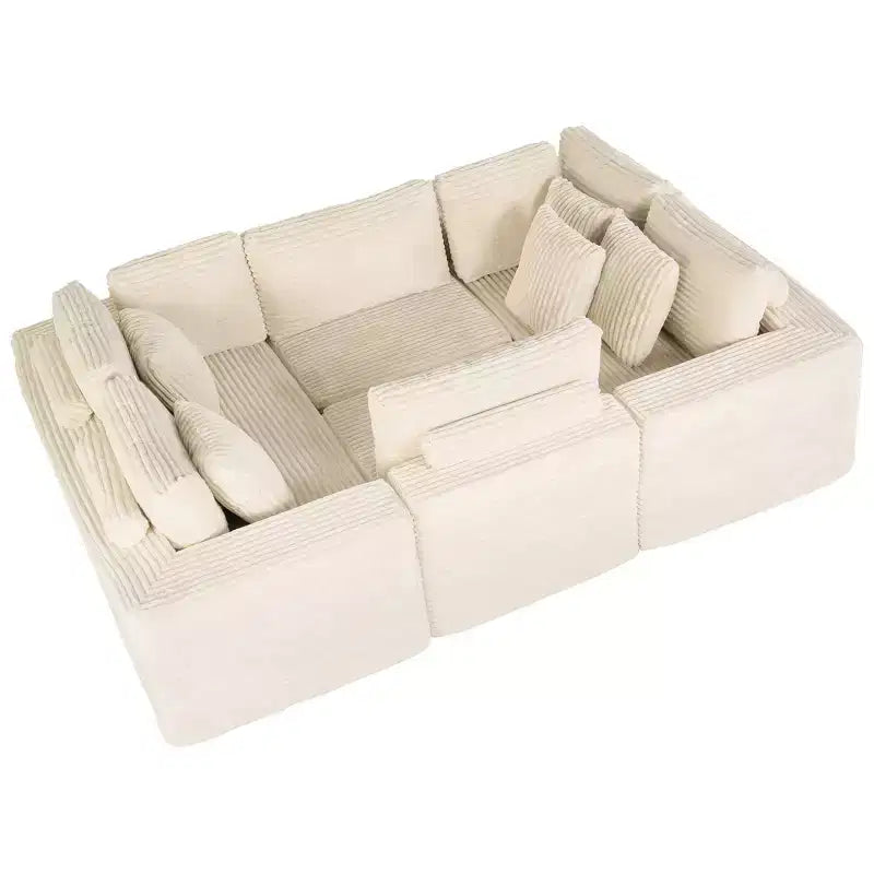 GDFStudio Arly Modern 6-Seater Corduroy U-Shaped Boneless Sectional Sofa