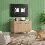60 Inch Fluted Buffet Cabinet with 2 Drawers and 4 Doors, Modern Sideboard Storage Cabinet for Dining Room, Living Room, Entryway